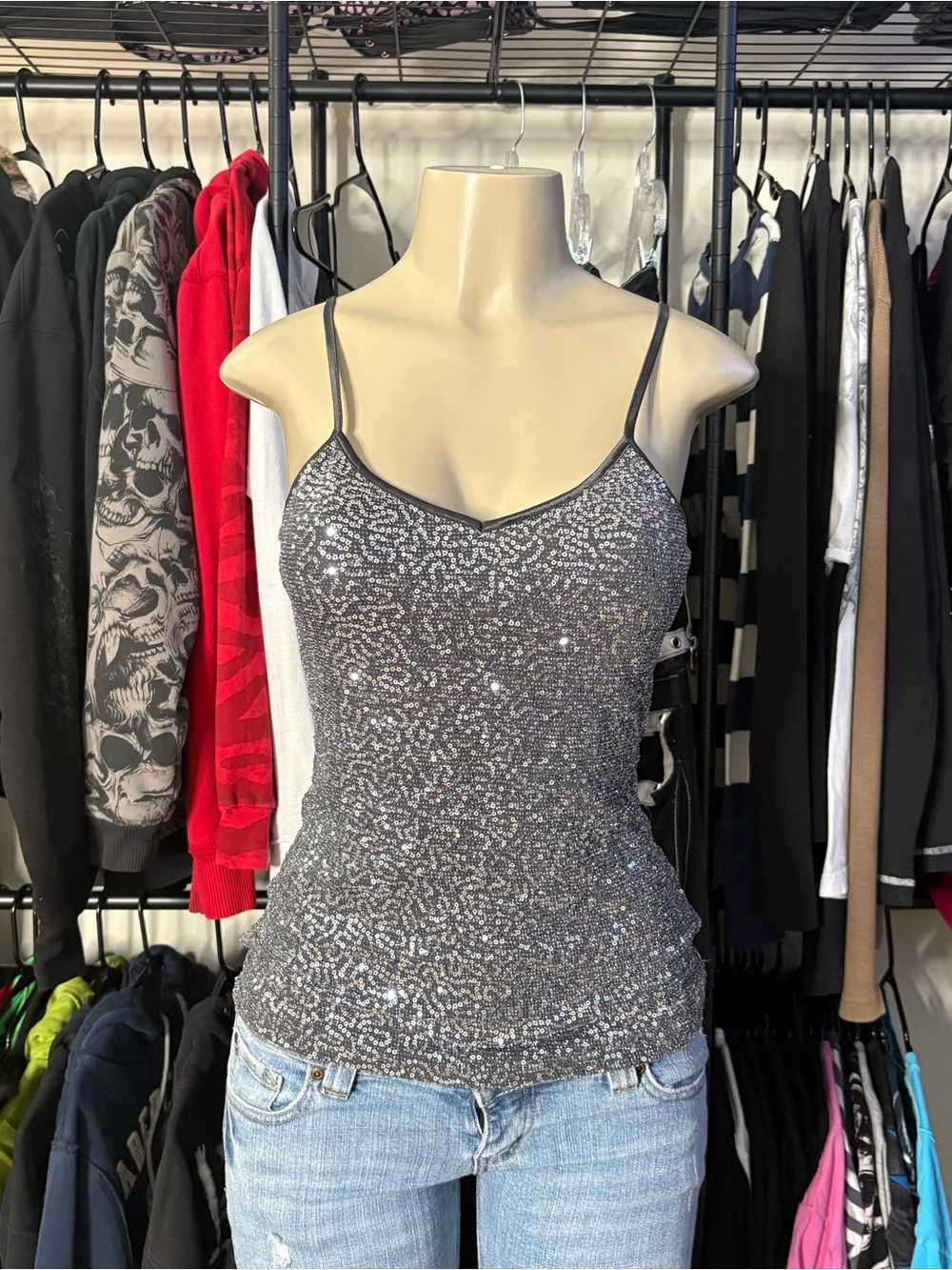 Shimmery Sequin Express Tank Top